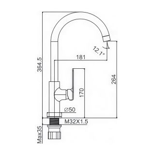 Смеситель для кухни Maretti Aria AR31RZZ845, хром